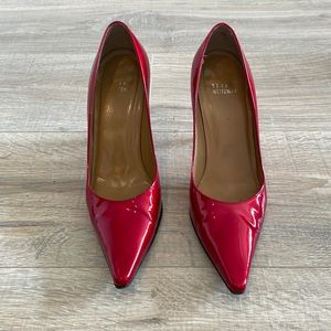 Stuart weitzman fire red pumps